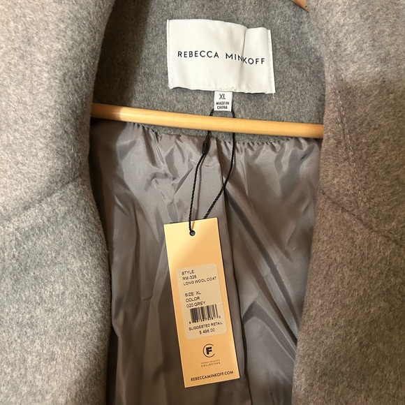 NWT Rebecca Minkoff Gray Wool Coat - Picture 6 of 6